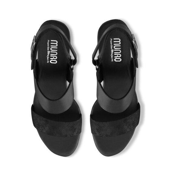 🆕MUNRO Livia Kitten Heel Sandals Shoes Black 8N - Picture 5 of 14